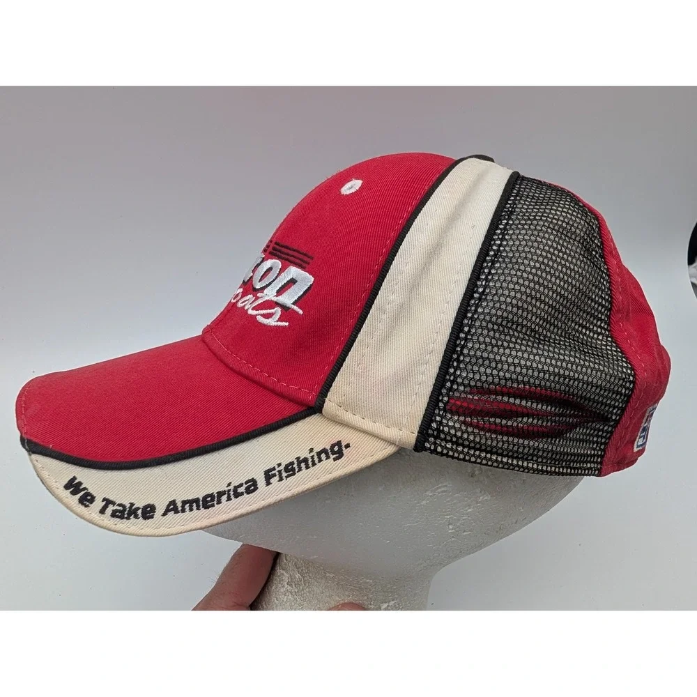 Triton Boats Fishing Hat Red Trucker Cap Mesh Back Adj We Take America Fishing